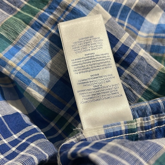 Chaps Blue and Green Plaid Men's Shirt xxl - Picture 5 of 8